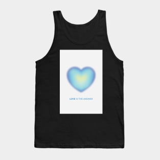 Love is the Answer Positive Affirmation Blue Heart Glow Aura Tank Top